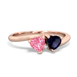 Lab Pink Sapphire Sweethearts 14K Rose Gold ring R5260