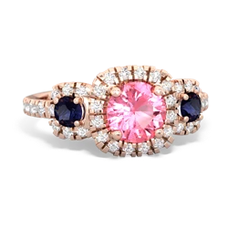 Lab Pink Sapphire Regal Halo 14K Rose Gold ring R5350