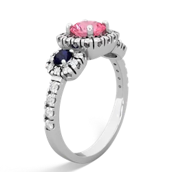 Lab Pink Sapphire Regal Halo 14K White Gold ring R5350