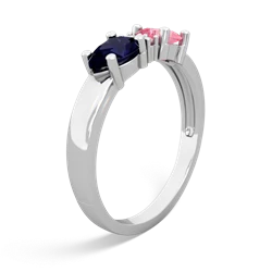 Lab Pink Sapphire Pear Bowtie 14K White Gold ring R0865