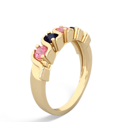 Lab Pink Sapphire Anniversary Band 14K Yellow Gold ring R2089