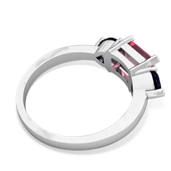 Lab Pink Sapphire Three Stone 14K White Gold ring R5235