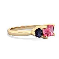 Lab Pink Sapphire Three Stone 14K Yellow Gold ring R5235