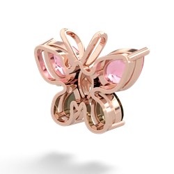 Lab Pink Sapphire Butterfly 14K Rose Gold pendant P2215