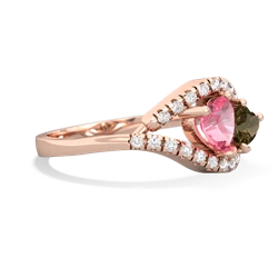 Lab Pink Sapphire Mother And Child 14K Rose Gold ring R3010