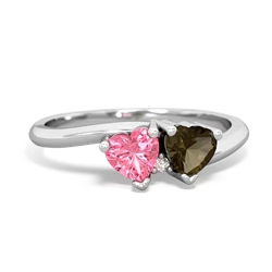 Lab Pink Sapphire Sweethearts 14K White Gold ring R5260