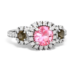 Lab Pink Sapphire Regal Halo 14K White Gold ring R5350