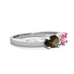 Lab Pink Sapphire Pear Bowtie 14K White Gold ring R0865