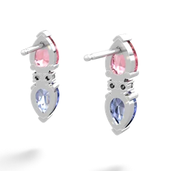 Lab Pink Sapphire Bowtie Drop 14K White Gold earrings E0865