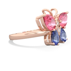 Lab Pink Sapphire Butterfly 14K Rose Gold ring R2215