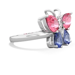 Lab Pink Sapphire Butterfly 14K White Gold ring R2215