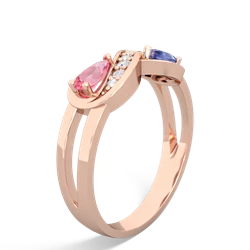 Lab Pink Sapphire Diamond Infinity 14K Rose Gold ring R5390