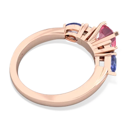 Lab Pink Sapphire 6Mm Round Eternal Embrace Engagement 14K Rose Gold ring R2005