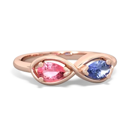 Lab Pink Sapphire Infinity 14K Rose Gold ring R5050