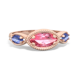 Lab Pink Sapphire Milgrain Marquise 14K Rose Gold ring R5700