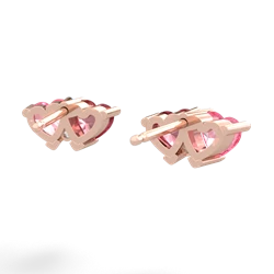 Lab Pink Sapphire Sweethearts 14K Rose Gold earrings E5260