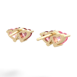 Lab Pink Sapphire Sweethearts 14K Yellow Gold earrings E5260