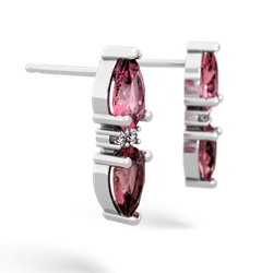 Lab Pink Sapphire Bowtie Drop 14K White Gold earrings E0865