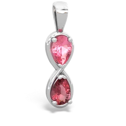 Lab Pink Sapphire Infinity 14K White Gold pendant P5050