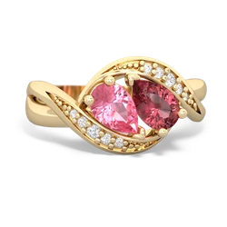 Lab Pink Sapphire Summer Winds 14K Yellow Gold ring R5342