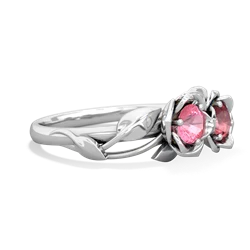 Lab Pink Sapphire Rose Garden 14K White Gold ring R5510