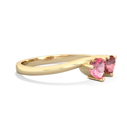 Lab Pink Sapphire Sweethearts 14K Yellow Gold ring R5260