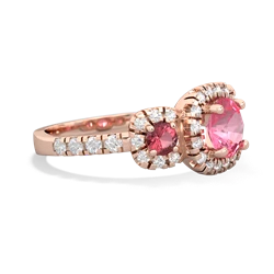 Lab Pink Sapphire Regal Halo 14K Rose Gold ring R5350