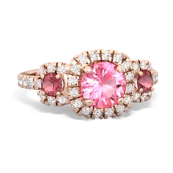 Lab Pink Sapphire Regal Halo 14K Rose Gold ring R5350