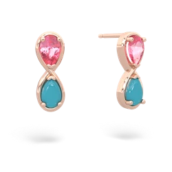 Lab Pink Sapphire Infinity 14K Rose Gold earrings E5050