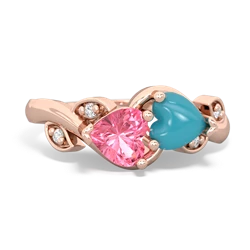 Lab Pink Sapphire Floral Elegance 14K Rose Gold ring R5790