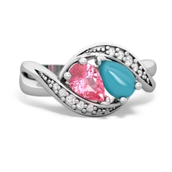 Lab Pink Sapphire Summer Winds 14K White Gold ring R5342