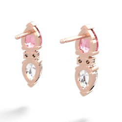 Lab Pink Sapphire Bowtie Drop 14K Rose Gold earrings E0865