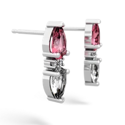 Lab Pink Sapphire Bowtie Drop 14K White Gold earrings E0865