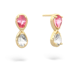 Lab Pink Sapphire Infinity 14K Yellow Gold earrings E5050