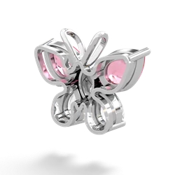 Lab Pink Sapphire Butterfly 14K White Gold pendant P2215