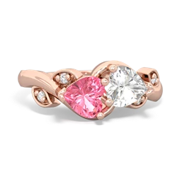 Lab Pink Sapphire Floral Elegance 14K Rose Gold ring R5790