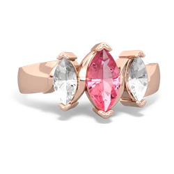 Lab Pink Sapphire Three Peeks 14K Rose Gold ring R2433