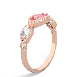 Lab Pink Sapphire Milgrain Marquise 14K Rose Gold ring R5700