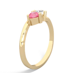 Lab Pink Sapphire Sweethearts 14K Yellow Gold ring R5260