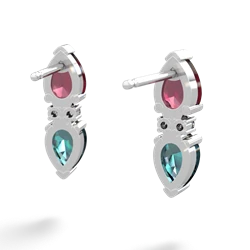 Ruby Bowtie Drop 14K White Gold earrings E0865