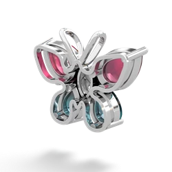 Ruby Butterfly 14K White Gold pendant P2215