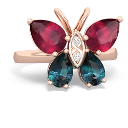 Ruby Butterfly 14K Rose Gold ring R2215