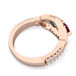 Ruby Sparkling Celtic Knot 14K Rose Gold ring R2645