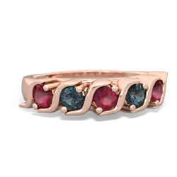 Ruby Anniversary Band 14K Rose Gold ring R2089