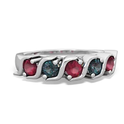 Ruby Anniversary Band 14K White Gold ring R2089