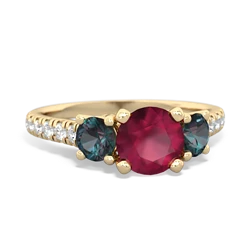 Ruby Pave Trellis 14K Yellow Gold ring R5500