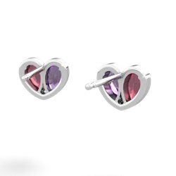 Ruby 'Our Heart' 14K White Gold earrings E5072