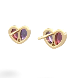 Ruby 'Our Heart' 14K Yellow Gold earrings E5072