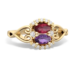 Ruby Love Nest 14K Yellow Gold ring R5860