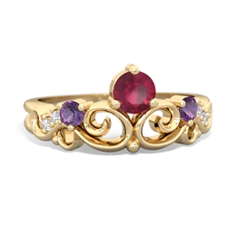 Ruby Crown Keepsake 14K Yellow Gold ring R5740